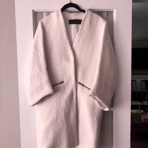 Zara white coat gold detailing